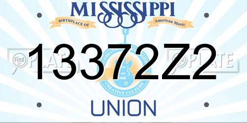 13372Z2 Mississippi License Plate