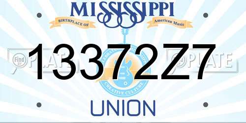 13372Z7 Mississippi License Plate