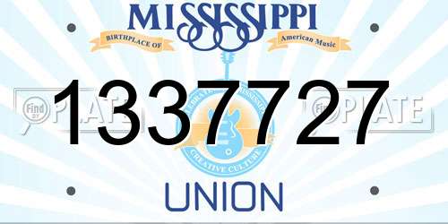 1337727 Mississippi License Plate