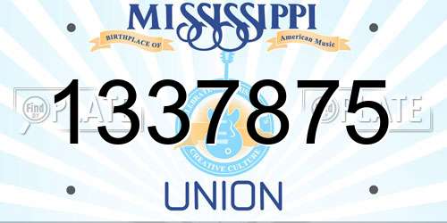1337875 Mississippi License Plate