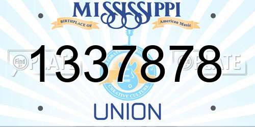 1337878 Mississippi License Plate