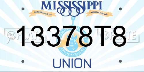 13378T8 Mississippi License Plate
