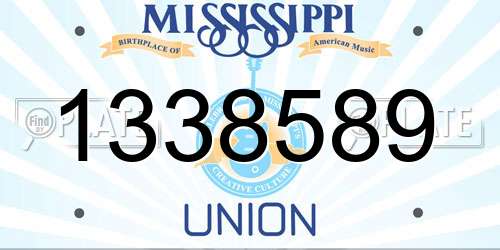 1338589 Mississippi License Plate