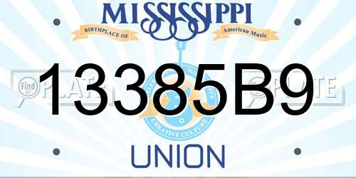 13385B9 Mississippi License Plate