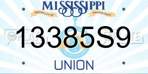 13385S9 Mississippi License Plate