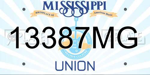 13387MG Mississippi License Plate