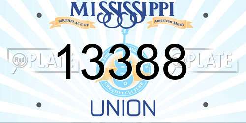 13388 Mississippi License Plate