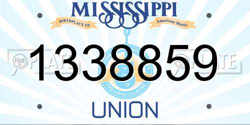 1338859 Mississippi License Plate