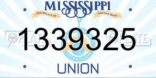 1339325 Mississippi License Plate