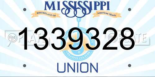 1339328 Mississippi License Plate