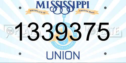 1339375 Mississippi License Plate