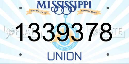 1339378 Mississippi License Plate