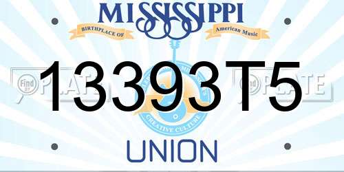 13393T5 Mississippi License Plate