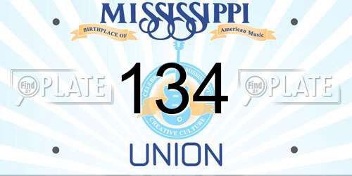 134 Mississippi License Plate
