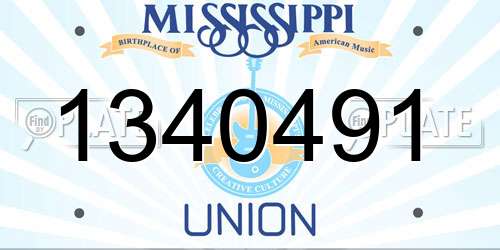 1340491 Mississippi License Plate
