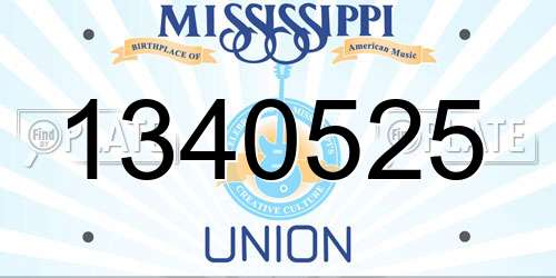 1340525 Mississippi License Plate