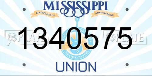 1340575 Mississippi License Plate
