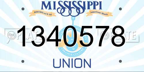 1340578 Mississippi License Plate
