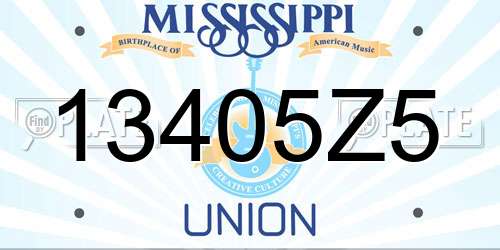 13405Z5 Mississippi License Plate