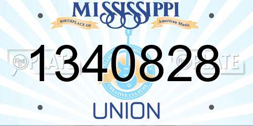 1340828 Mississippi License Plate