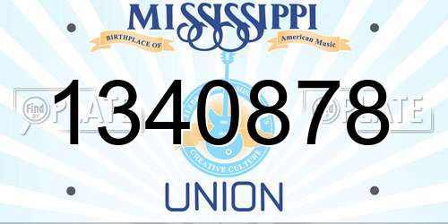 1340878 Mississippi License Plate
