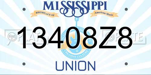 13408Z8 Mississippi License Plate