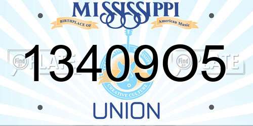 13409O5 Mississippi License Plate