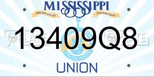 13409Q8 Mississippi License Plate