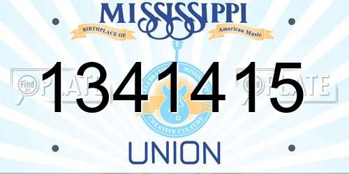 1341415 Mississippi License Plate
