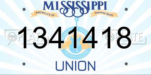 1341418 Mississippi License Plate
