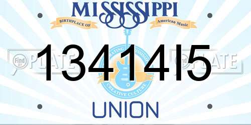 13414I5 Mississippi License Plate