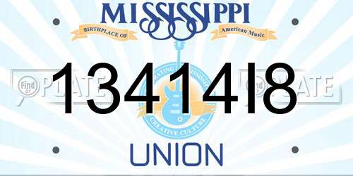 13414I8 Mississippi License Plate