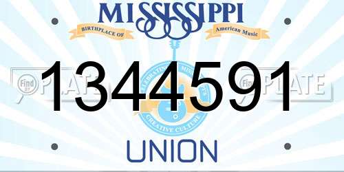 1344591 Mississippi License Plate