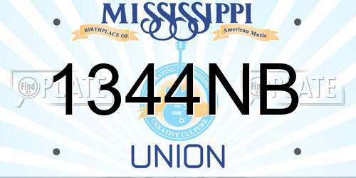 1344NB Mississippi License Plate
