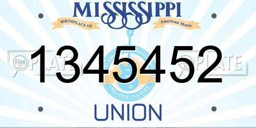 1345452 Mississippi License Plate