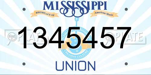 1345457 Mississippi License Plate