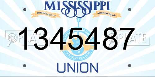 1345487 Mississippi License Plate