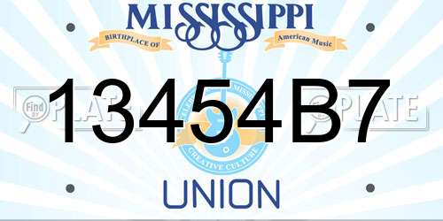 13454B7 Mississippi License Plate