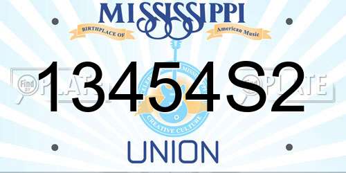 13454S2 Mississippi License Plate