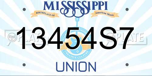 13454S7 Mississippi License Plate