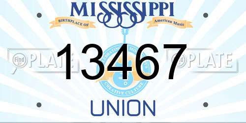 13467 Mississippi License Plate