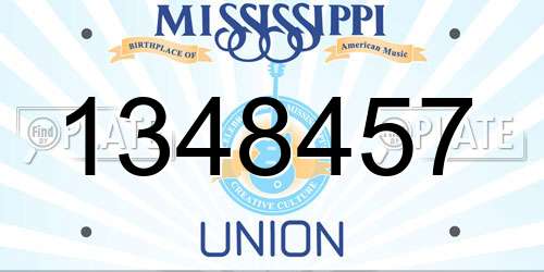1348457 Mississippi License Plate