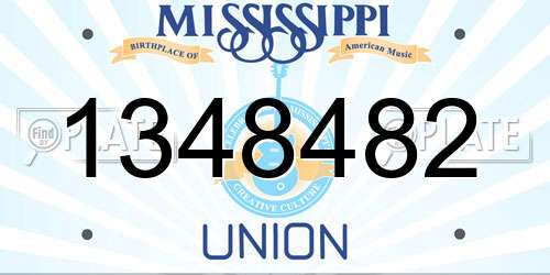 1348482 Mississippi License Plate