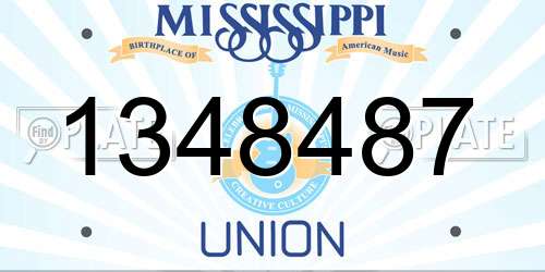 1348487 Mississippi License Plate