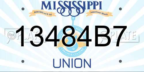 13484B7 Mississippi License Plate
