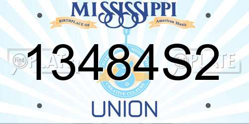 13484S2 Mississippi License Plate