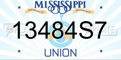 13484S7 Mississippi License Plate