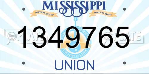 1349765 Mississippi License Plate