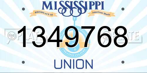 1349768 Mississippi License Plate