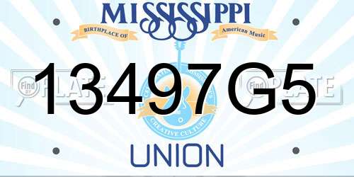13497G5 Mississippi License Plate